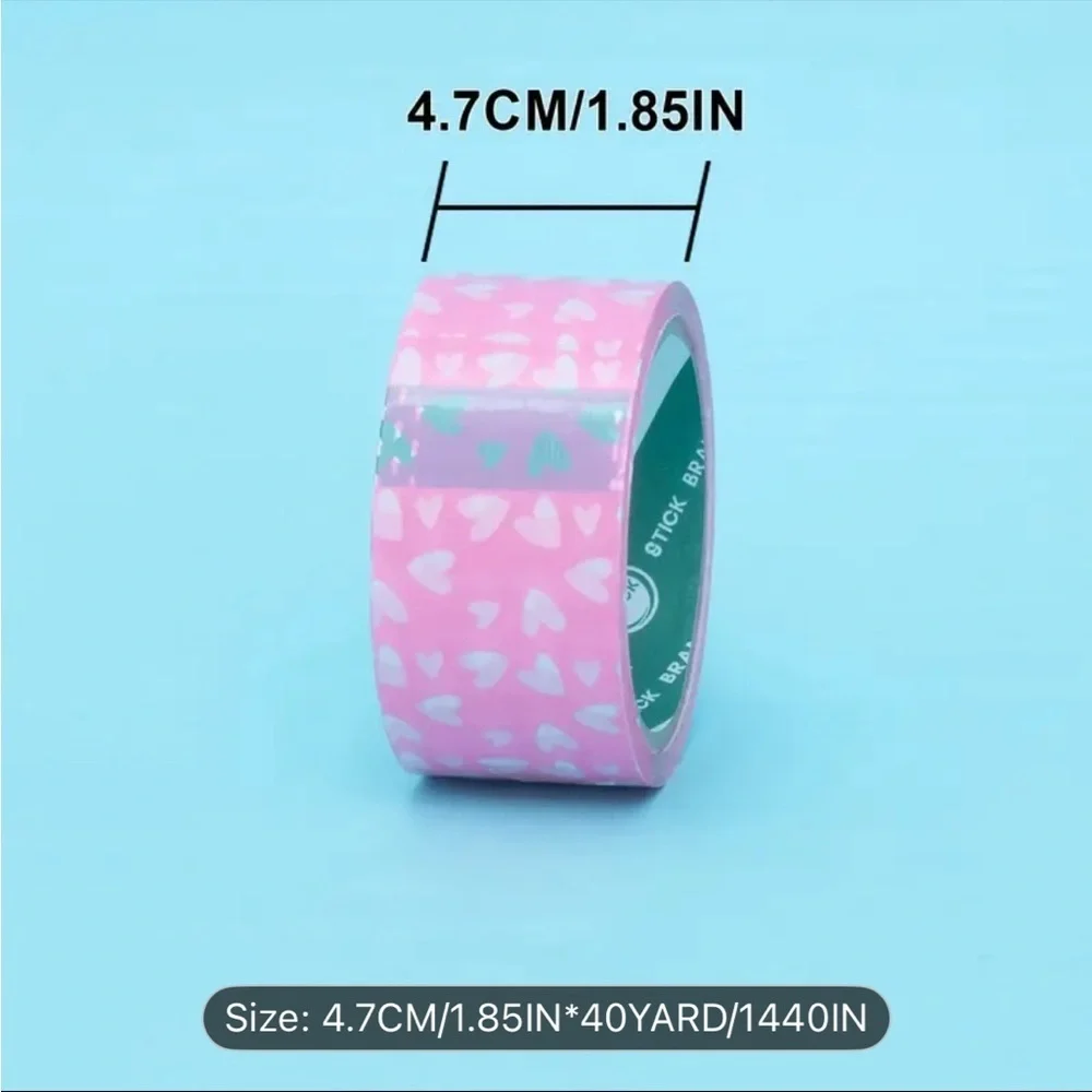 Pink Heart Packaging Tape Shipping Packing Tape Cute Mailer Supplies 40 Yards